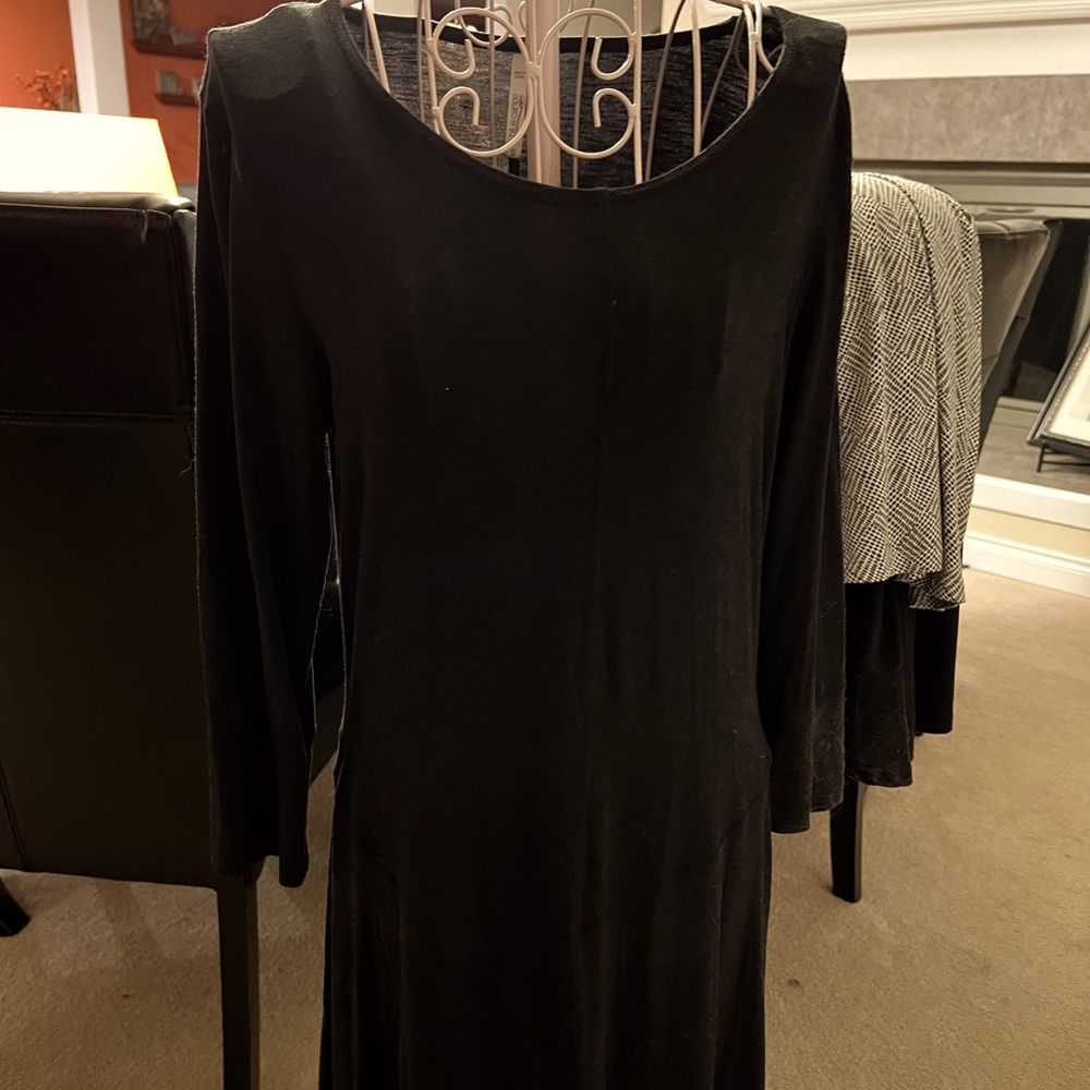 Stretchy Jersey material black long dress